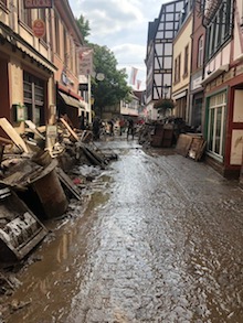 Die Altstadt von Ahrweiler 2 Tage nach der Flutkatastrophe vom 14.Juli 2021